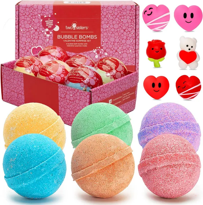 Unwrap A Fizzy Surprise With <span Style="Font:inherit;color:#d74b1f;"> Valentine's Bath Bombs</Span>, Filled With Squishy Toys And Fruity Scents - A Bountiful Bathtub Adventure In Every Pack!