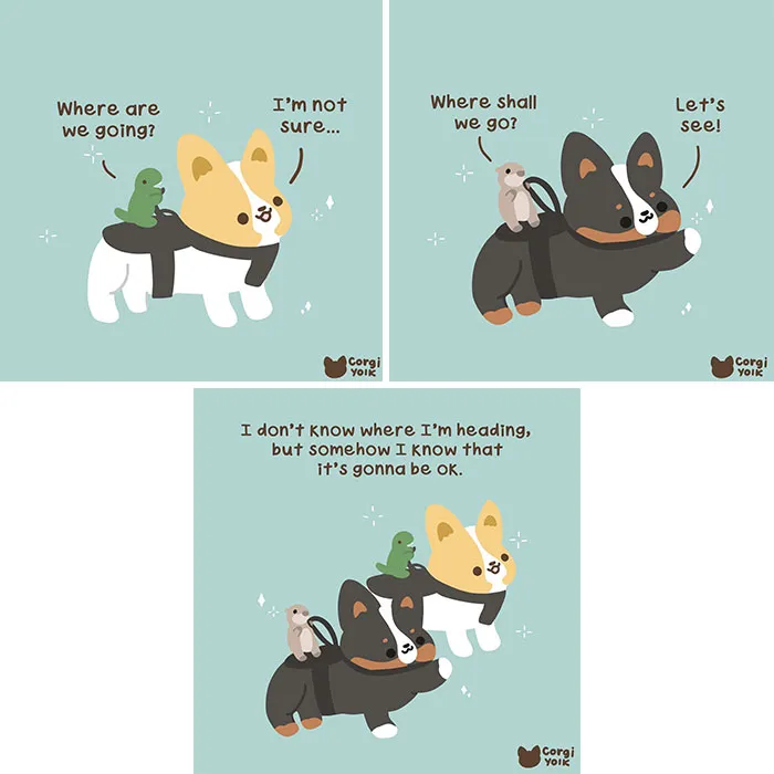 26 Wholesome Comics By Sonia Yeo, Starring A Playful Corgi And Its Furry Companions
