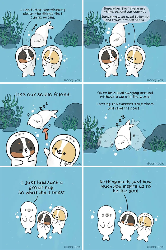 26 Wholesome Comics By Sonia Yeo, Starring A Playful Corgi And Its Furry Companions