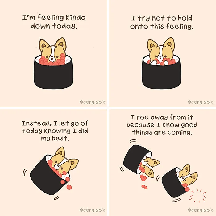 26 Wholesome Comics By Sonia Yeo, Starring A Playful Corgi And Its Furry Companions