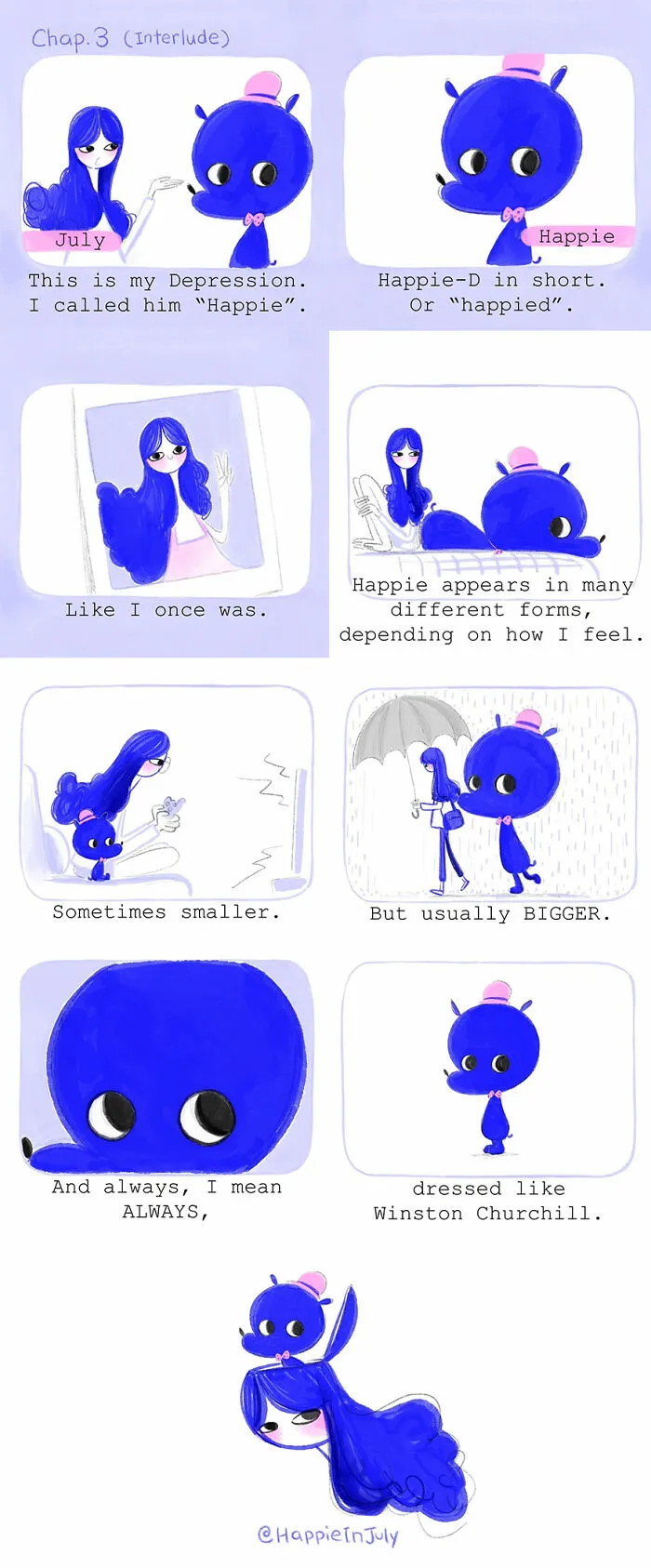 My Comic About A Girl And Her Depression Showcases How They Learn To Live With Each Other (18 Pics)
