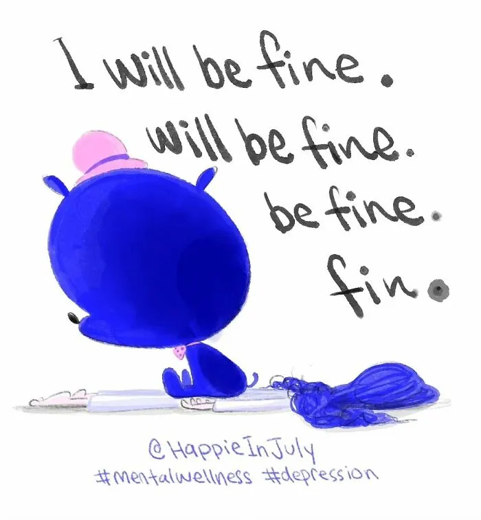 My Comic About A Girl And Her Depression Showcases How They Learn To Live With Each Other (18 Pics)
