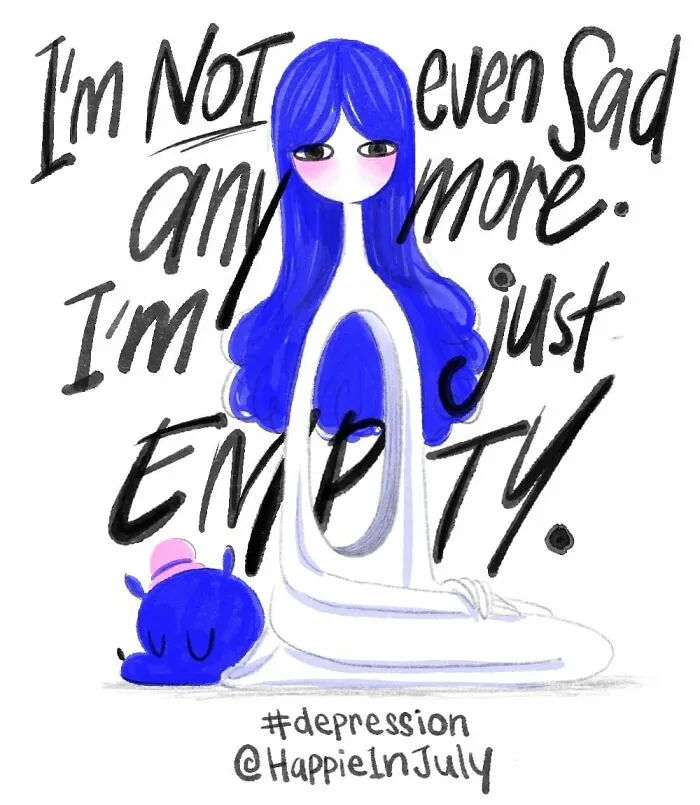 My Comic About A Girl And Her Depression Showcases How They Learn To Live With Each Other (18 Pics)
