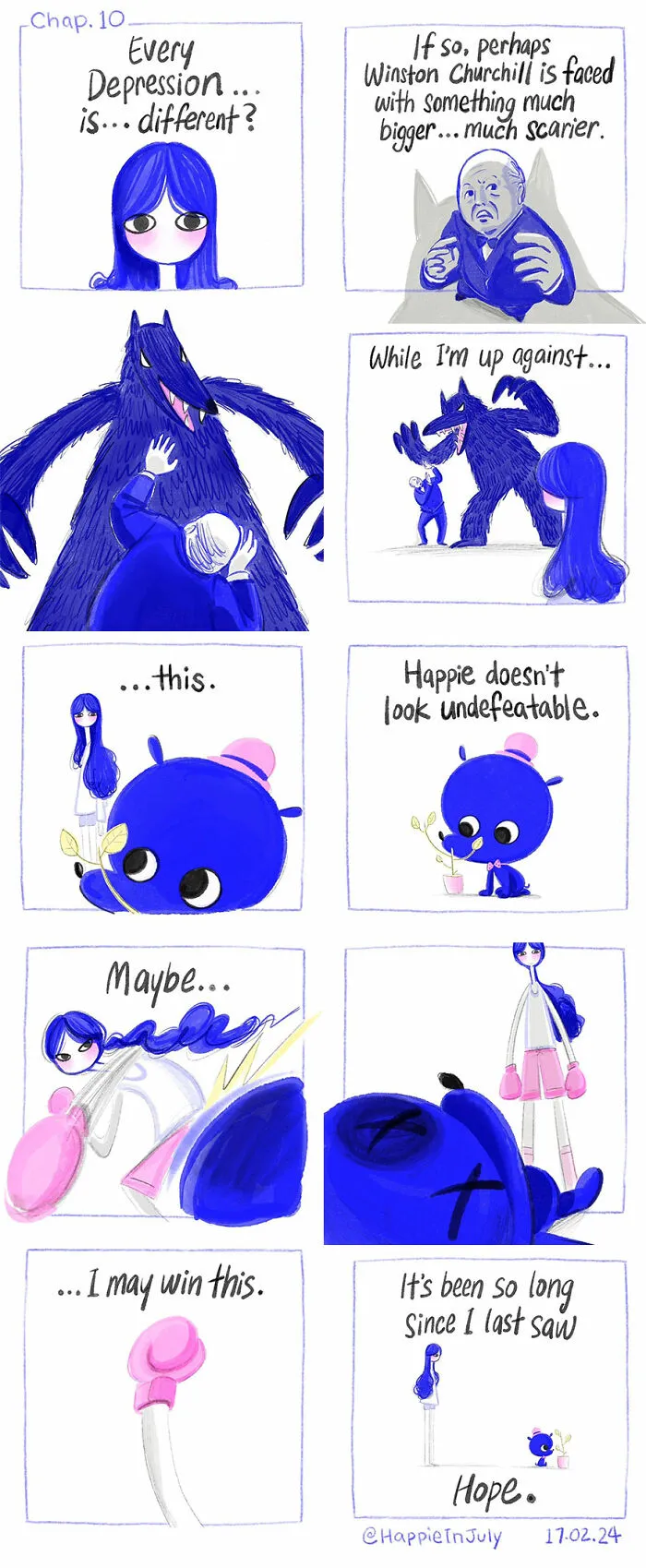 My Comic About A Girl And Her Depression Showcases How They Learn To Live With Each Other (18 Pics)