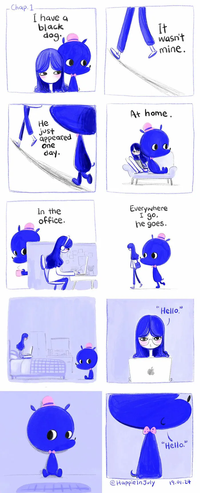 My Comic About A Girl And Her Depression Showcases How They Learn To Live With Each Other (18 Pics)