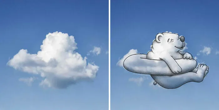 This Artist Creates Fun Illustrations On Pictures Of Clouds (35 New Pics)