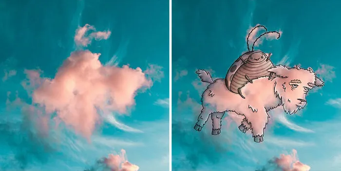 This Artist Creates Fun Illustrations On Pictures Of Clouds (35 New Pics)