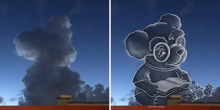 This Artist Creates Fun Illustrations On Pictures Of Clouds (35 New Pics)