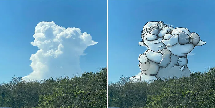 This Artist Creates Fun Illustrations On Pictures Of Clouds (35 New Pics)