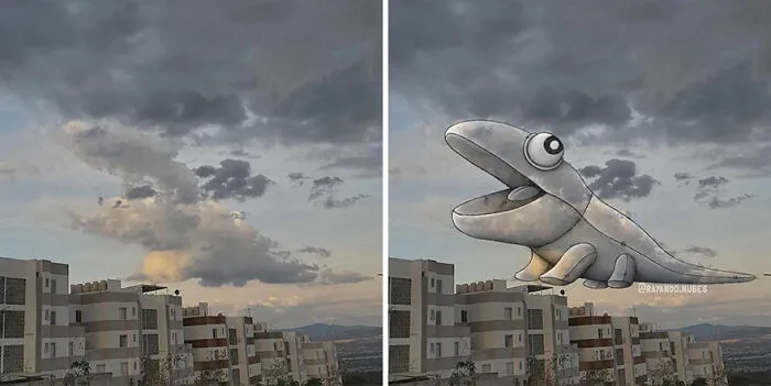 This Artist Creates Fun Illustrations On Pictures Of Clouds (35 New Pics)