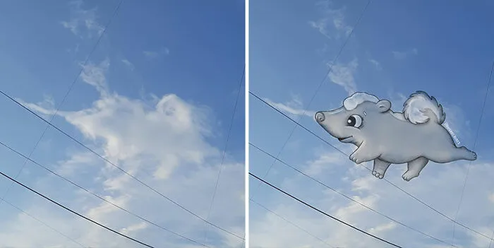 This Artist Creates Fun Illustrations On Pictures Of Clouds (35 New Pics)