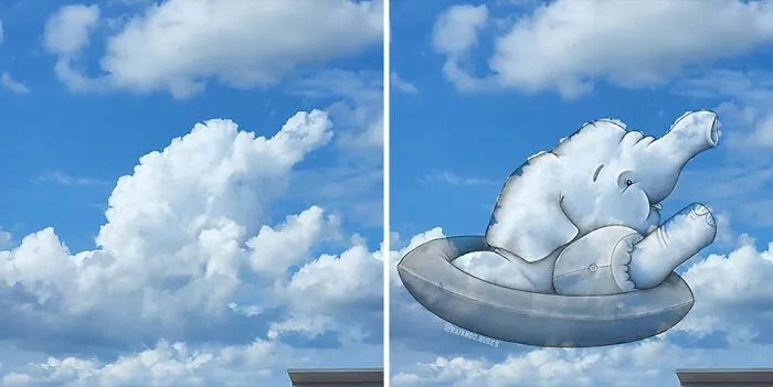This Artist Creates Fun Illustrations On Pictures Of Clouds (35 New Pics)
