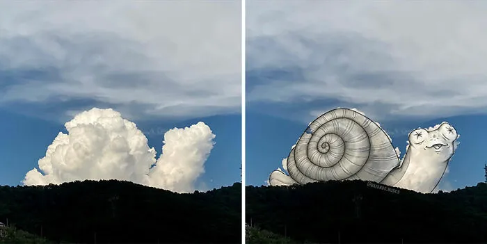 This Artist Creates Fun Illustrations On Pictures Of Clouds (35 New Pics)