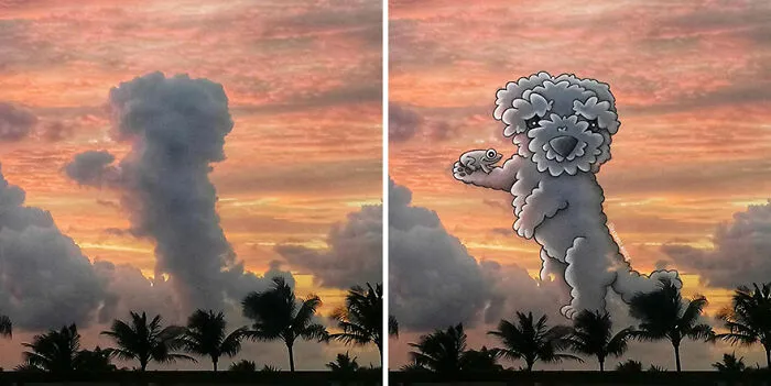 This Artist Creates Fun Illustrations On Pictures Of Clouds (35 New Pics)