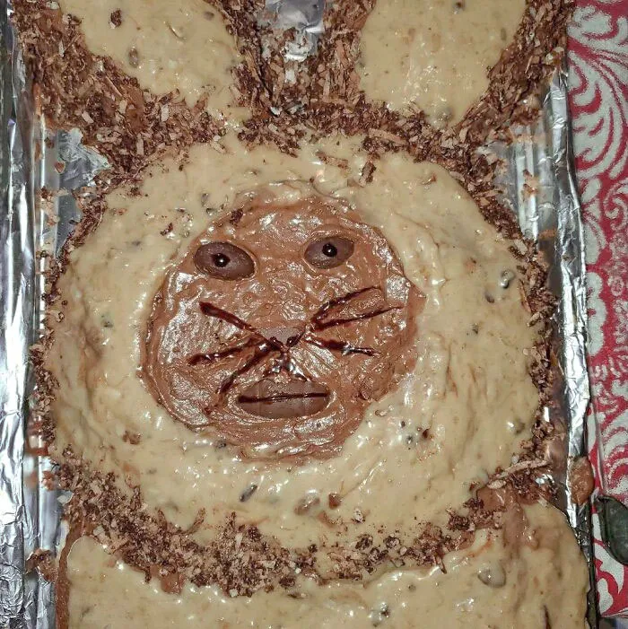 Easter Cake My Friend's Mom Made. Those Eyes Rub Me The Wrong Way