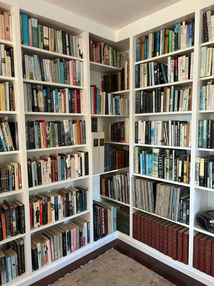 This Is How I Solved The Common Bookshelf Corner Problem. It Also Solved The Very Tall Book Problem
