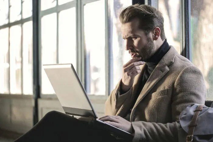 Person sitting and working