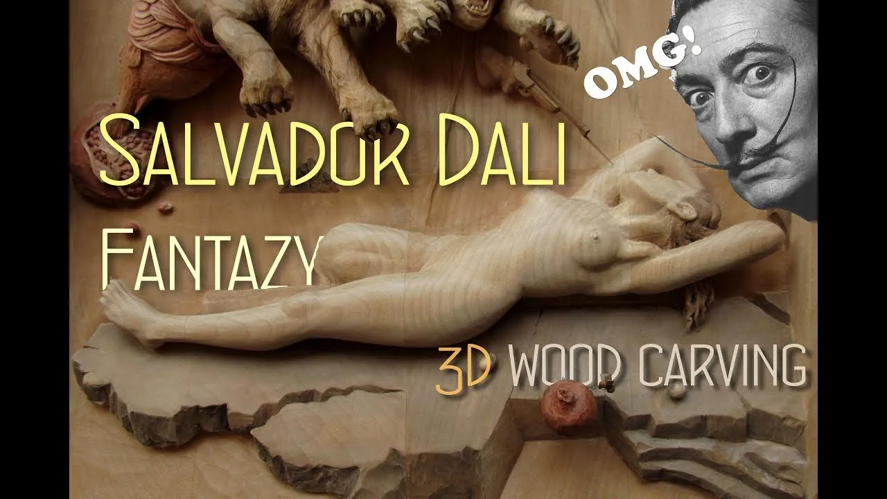 Salvador Dali In 3D Woodcarving Picture
