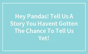 Hey Pandas, Tell Us A Story You Haven't Gotten The Chance To Tell Us Yet