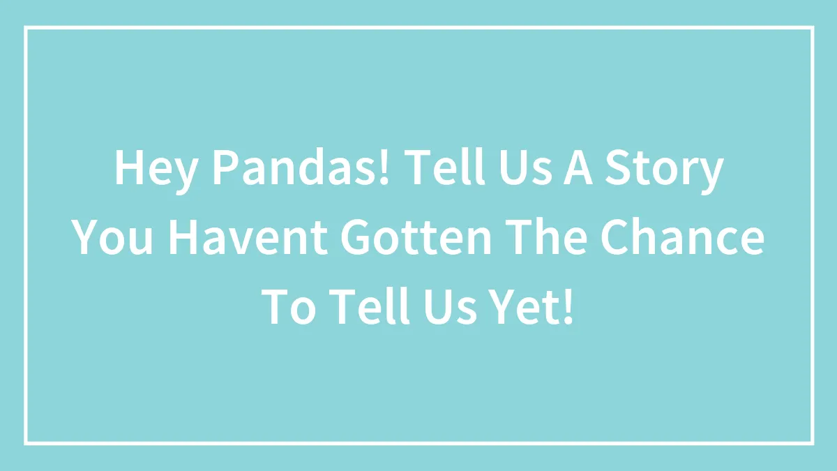 Hey Pandas, Tell Us A Story You Haven't Gotten The Chance To Tell Us Yet