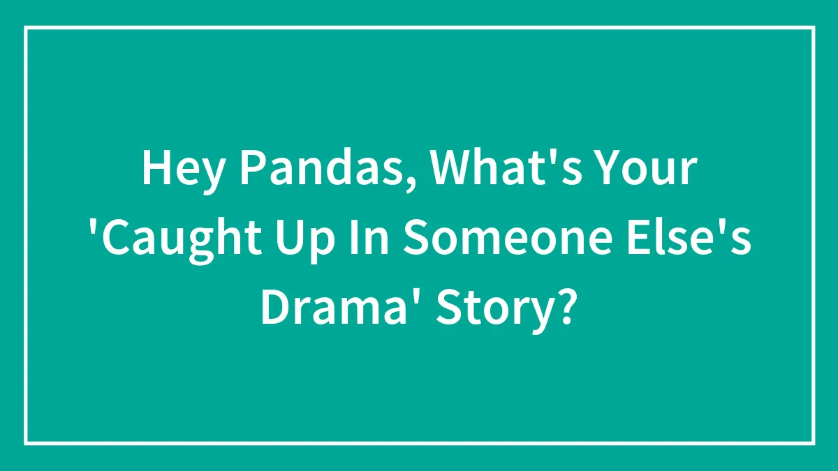 Hey Pandas, What's Your 'Caught Up In Someone Else's Drama' Story? (Closed)