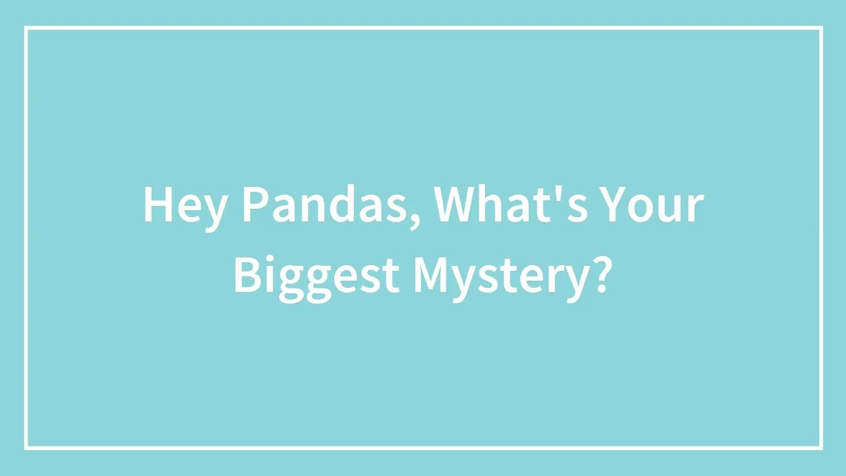 Hey Pandas, What's Your Biggest Mystery? (Closed)