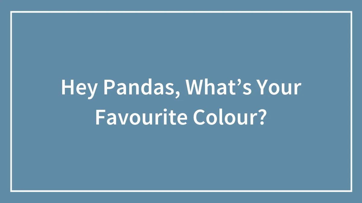 Hey Pandas, What’s Your Favourite Colour?