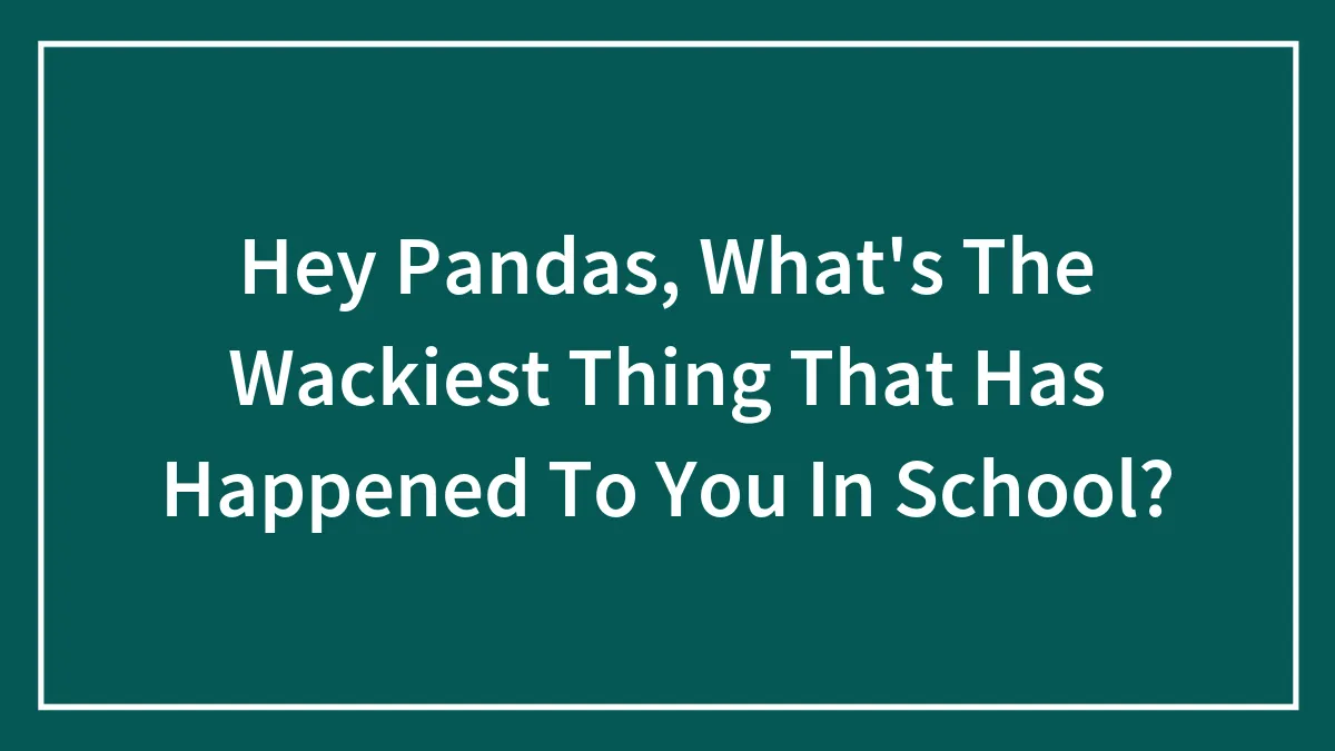 Hey Pandas, What's The Wackiest Thing That Has Happened To You In School? (Closed)