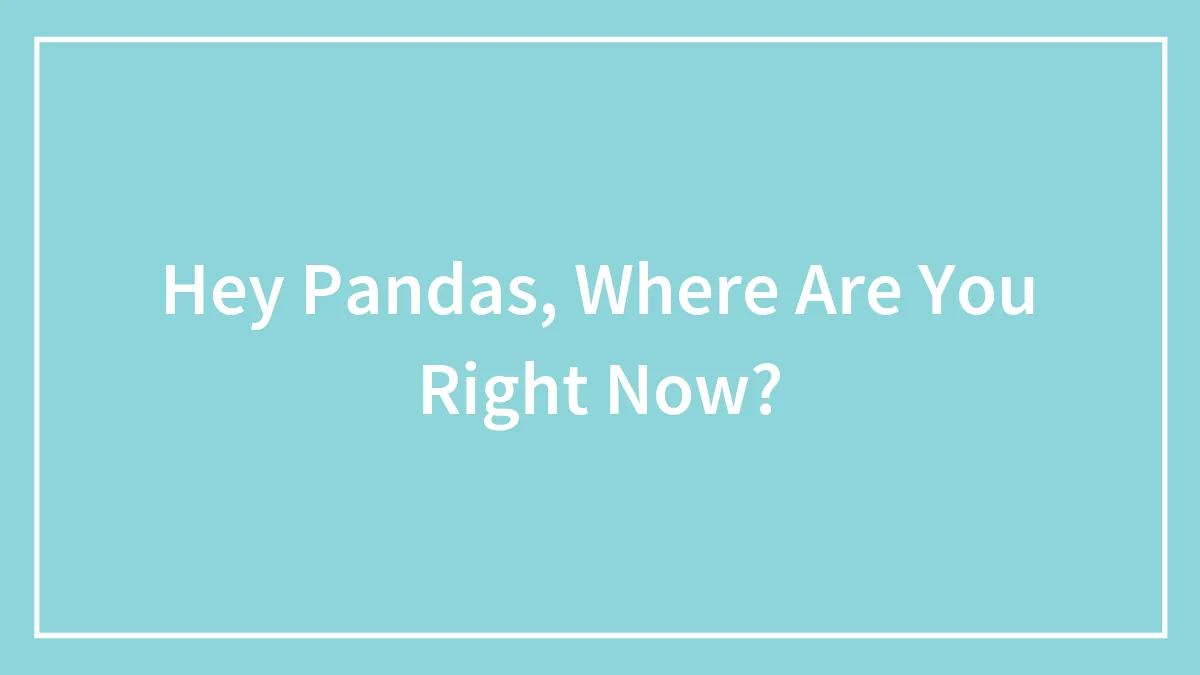 Hey Pandas, Where Are You Right Now?