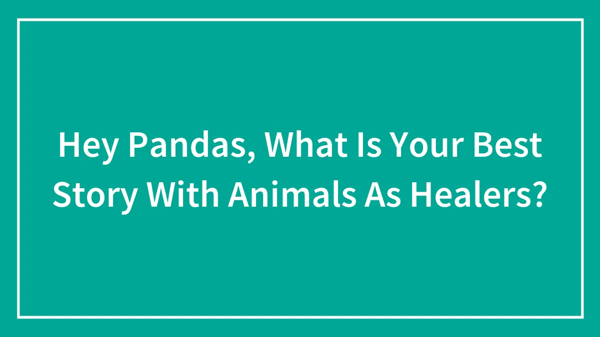 Hey Pandas, What Is Your Best Story With Animals As Healers? (Closed)