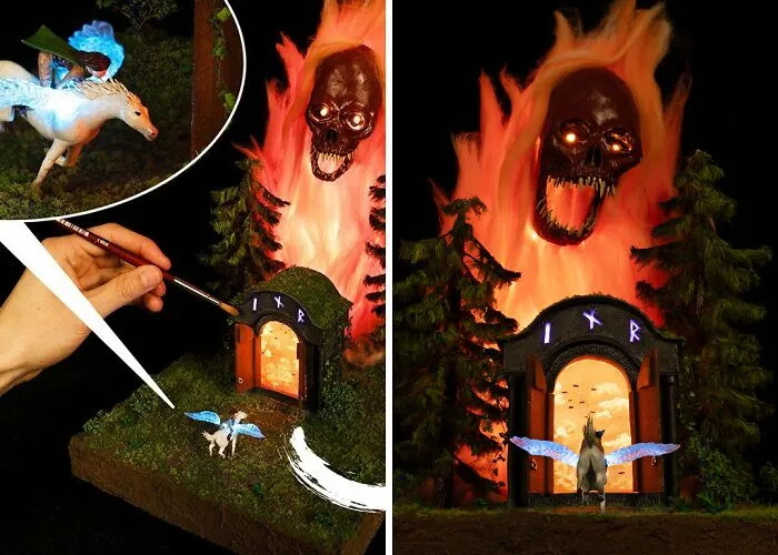 I Made An Epic Fantasy Diorama "The Flaming Gatekeeper"