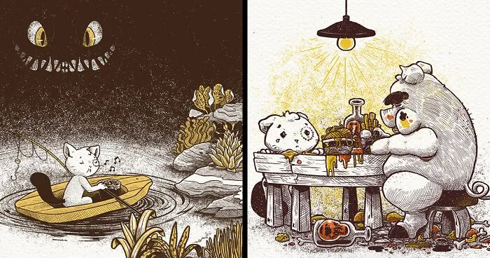 I Make Cute Illustrations Featuring An Introverted Cat That Is Just Living Its Life (20 New Pics)