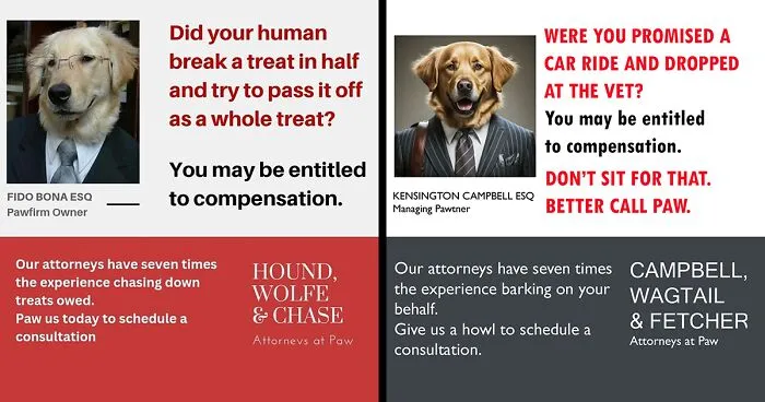 11 Parody Ads For All The Dogs Seeking Attorney Services By Kensington Campbell