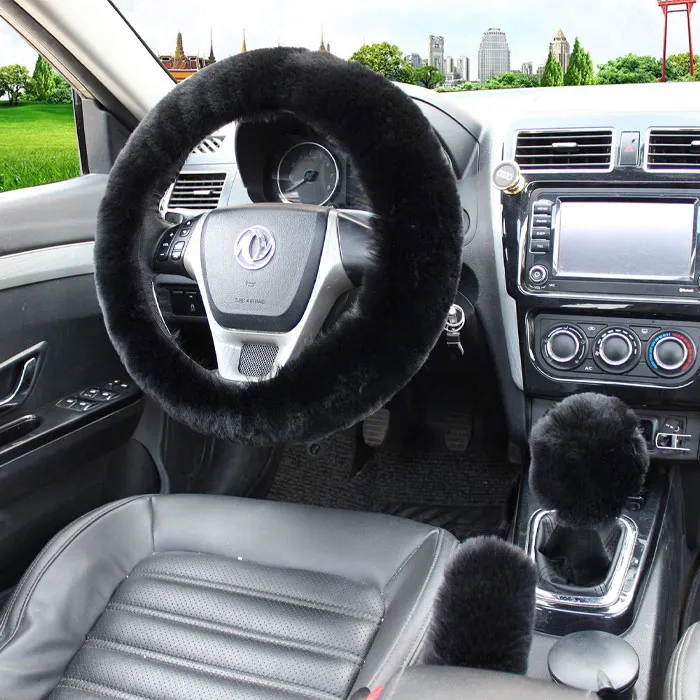 Cuddle Up To <span Style="Font:inherit;color:#d74b1f;"> A Faux Wool Steering Wheel Cover Set</Span> That Turns 'Brrr' Car Trips Into Fluffy, Warm Rides!