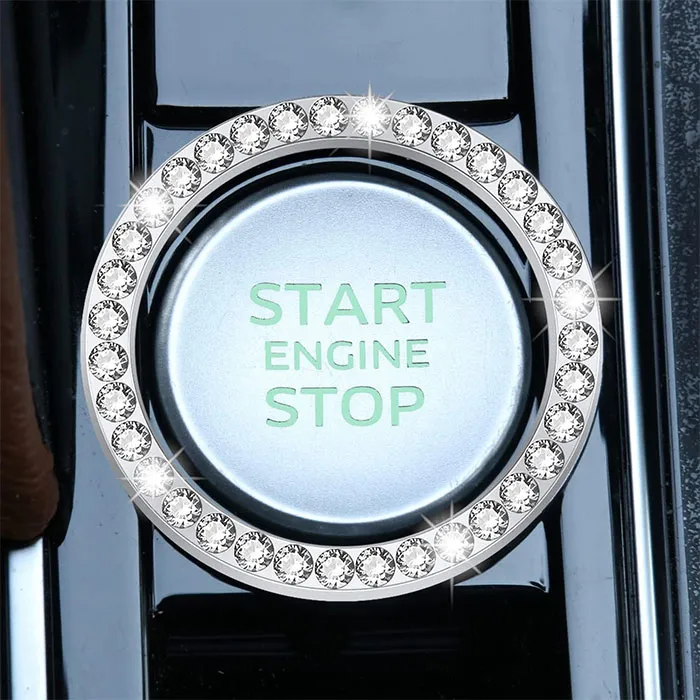 Level Up Your Car's Glam With These <span Style="Font:inherit;color:#d74b1f;"> Crystal Rhinestone Engine Stop Rings</Span>, Perfect For Adding Bling To Your Drive!