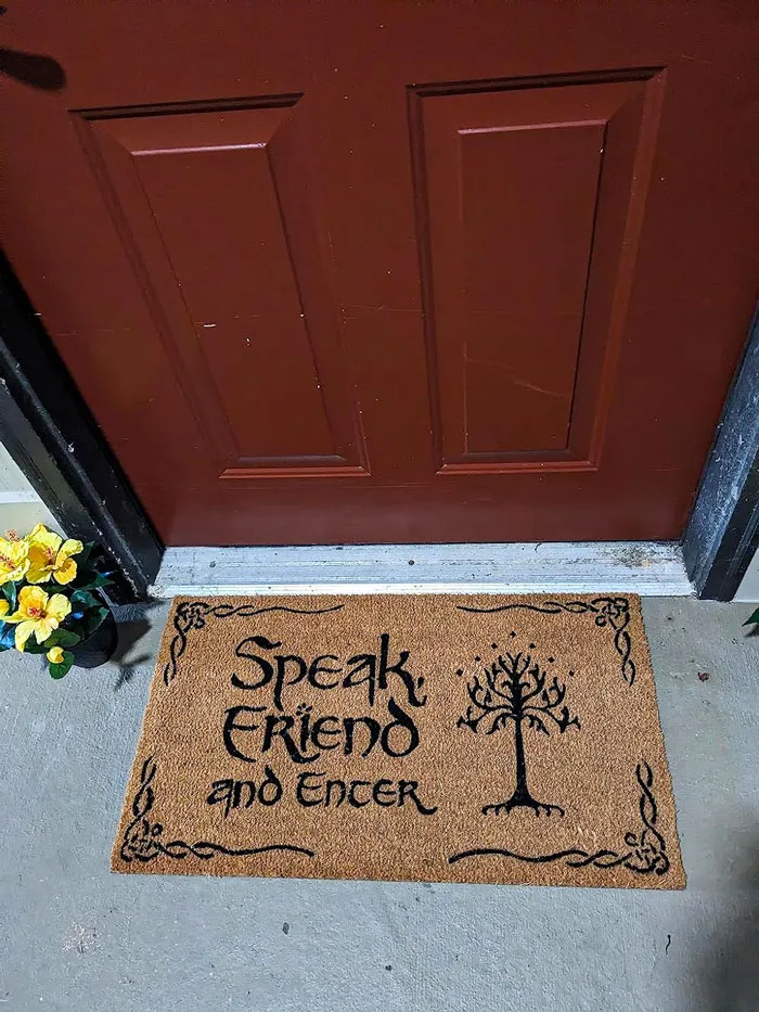 Greet Your Guests In Geek Style With This Durable And Humorous<span style="font:inherit;color:#d74b1f;">  'Speak Friend And Enter' LOTR Doormat</span>