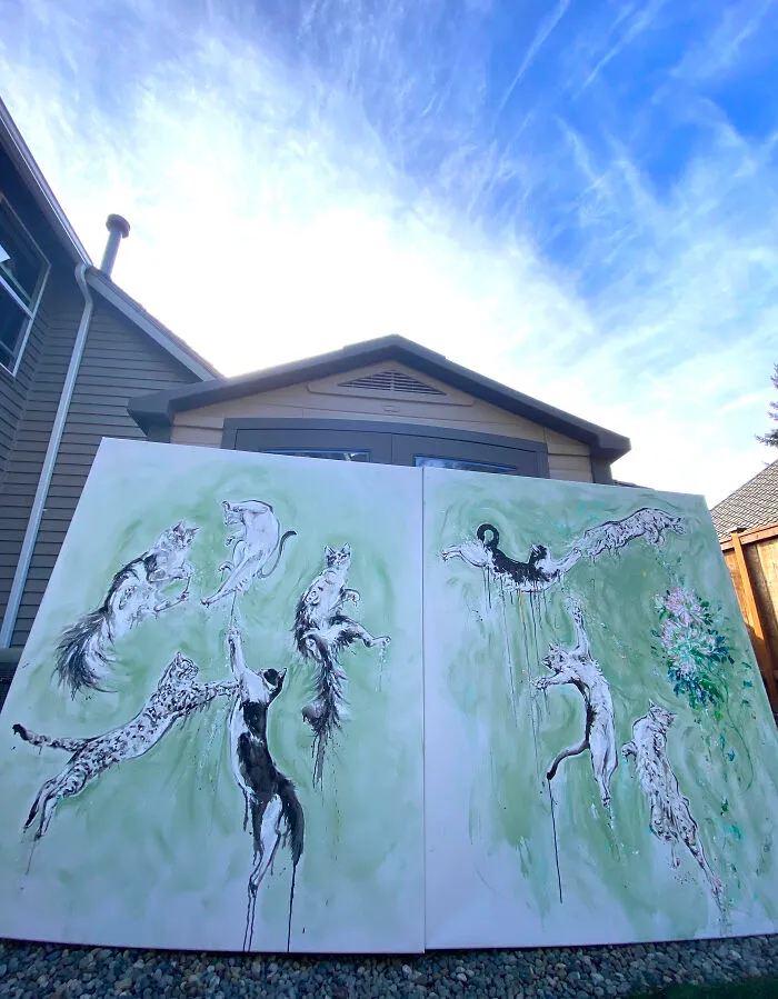 The Largest Cat Painting In The World By Artist Anita Yan Wong