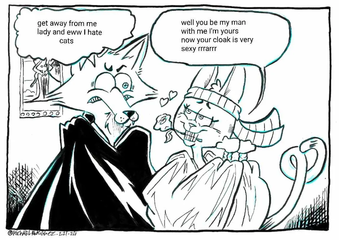 Spring Wolf Single Panel Comic