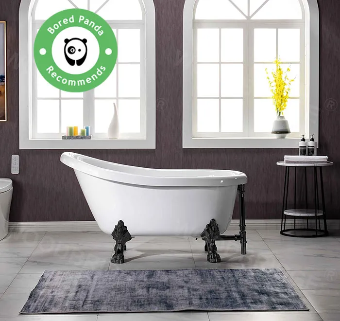 Woodbridge 54-inch Heavy Duty Acrylic Clawfoot Bathtub
