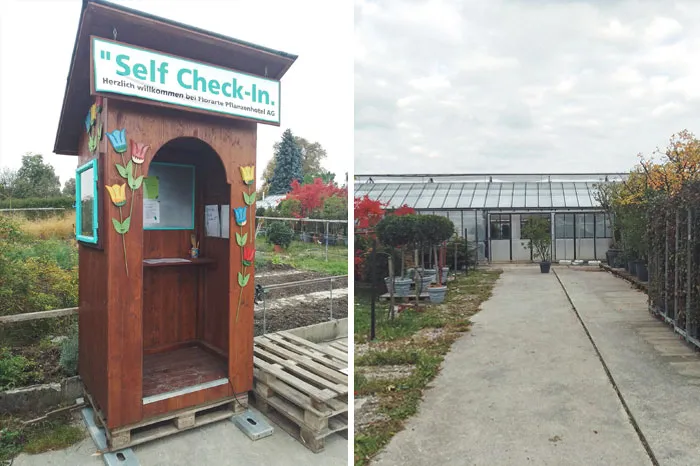 Spotted On A Walk. I've Never Seen This Kind Of Thing Before. A Pflanzenhotel (Plant Hotel) In Switzerland. People Bring All Their Big Outdoor Plants To Enormous Greenhouses For The Winter