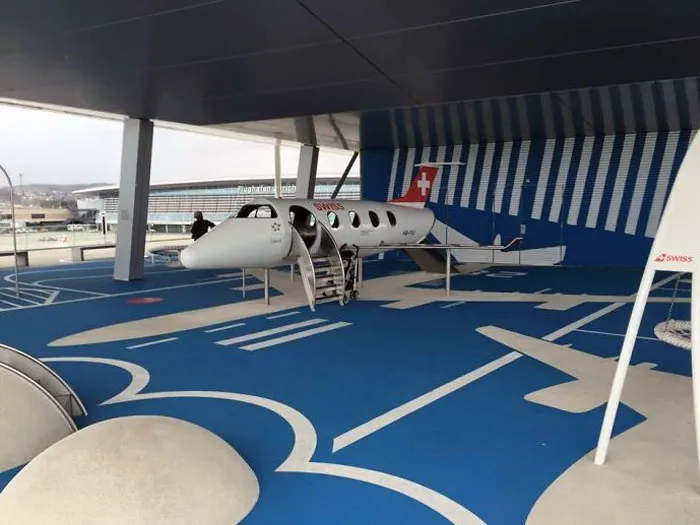 The Children's Playground At The Airport In Zürich, Switzerland Is A Miniature Airport