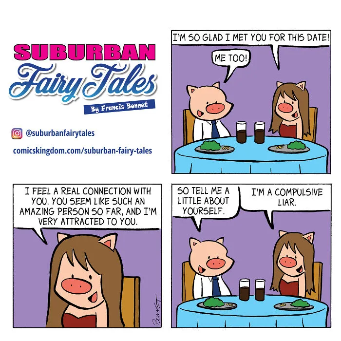 I Made 20 Comics Showcasing A Little Pig's Dating Fails
