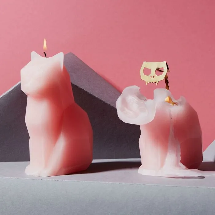 A Feline Twist: <span Style="Font:inherit;color:#d74b1f;"> Pyropet's Kisa Cat Candle</Span> Melts To Uncover A Metallic Mystery!