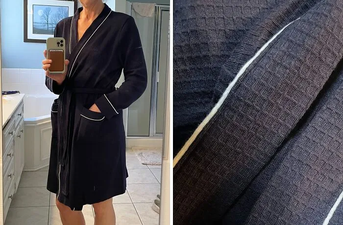 Wrap & Lounge: Your Go-To <span Style="Font:inherit;color:#d74b1f;"> Lightweight Waffle Mid-Length Robe </Span> Awaits!