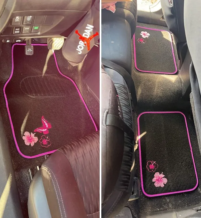 Flower Power:<span Style="Font:inherit;color:#d74b1f;"> Embroidered Car Mats </Span> To Brighten Up Your Ride