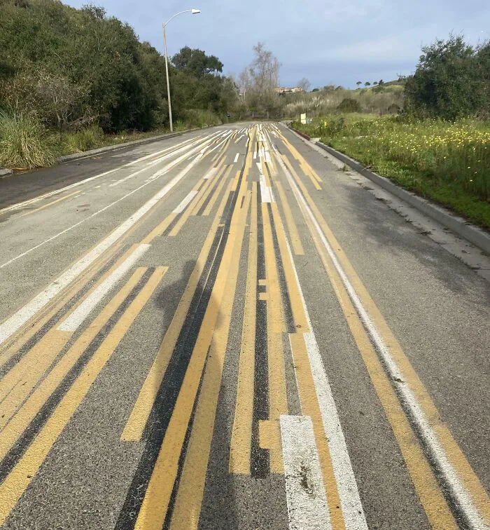 A Street Where Workers Practice Painting Lines