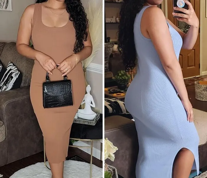 Sleek & Chic: Rock The <span Style="Font:inherit;color:#d74b1f;"> Yasmin Rib Midi Sweater Tank Dress </Span> This Season!