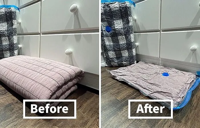 Maximize Your Space: <span Style="Font:inherit;color:#d74b1f;"> 20-Pack Vacuum Storage Bags With Hand Pump </Span> - Perfect For Comforters, Clothes, And More!