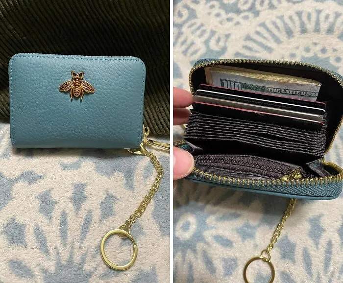 Stay Organized On-The-Go With The Small <span Style="Font:inherit;color:#d74b1f;"> Leather Zipper Card Case Wallet</Span>: Secure Your Essentials In Style