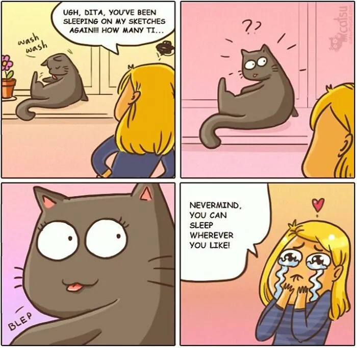 30 Comics Perfectly Depicting Hilarious Cat Antics, By This Artist From Tallinn